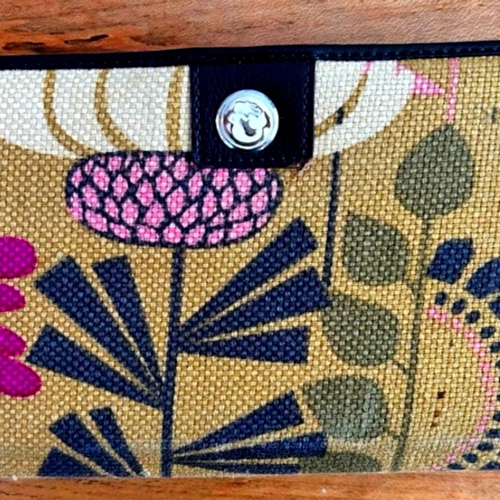 SPARTINA 449 Bi Fold Snap Wallet Linen & Leather